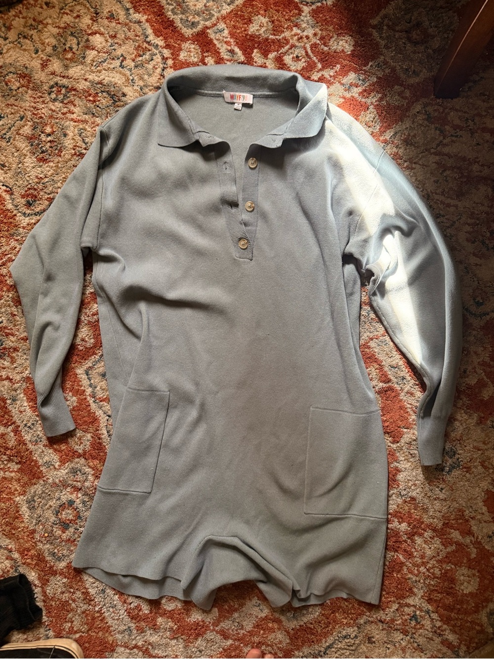 Long sleeve baby blue romper